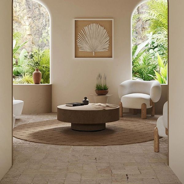 Contemporary Fixed Back Barrel Chair Bedroom Solid Color Lounge Chair