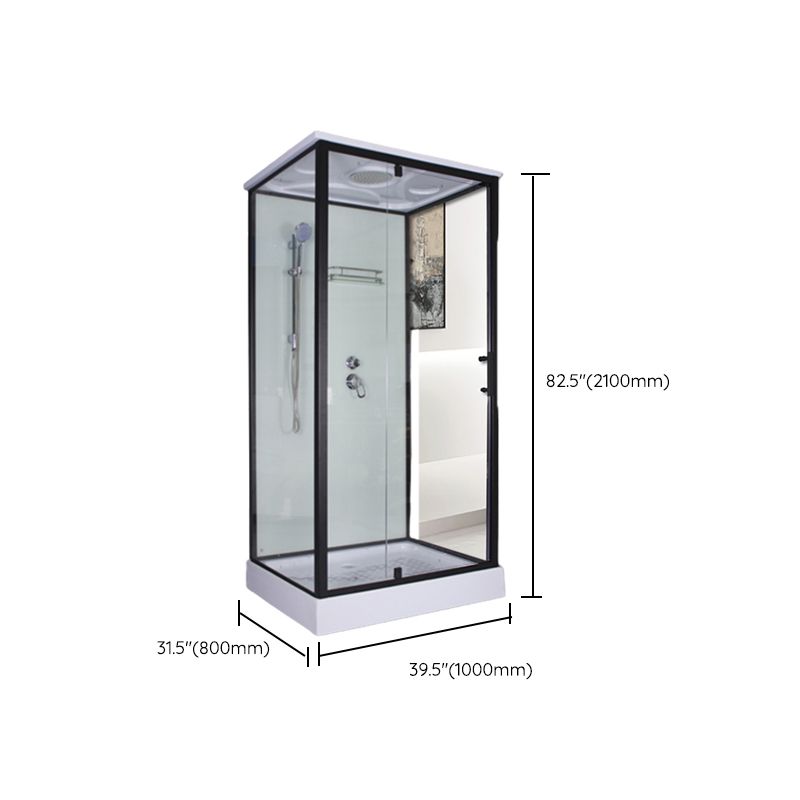 Tempered Glass Shower Stall Home Shower Stall with Towel Bar and Rain Shower