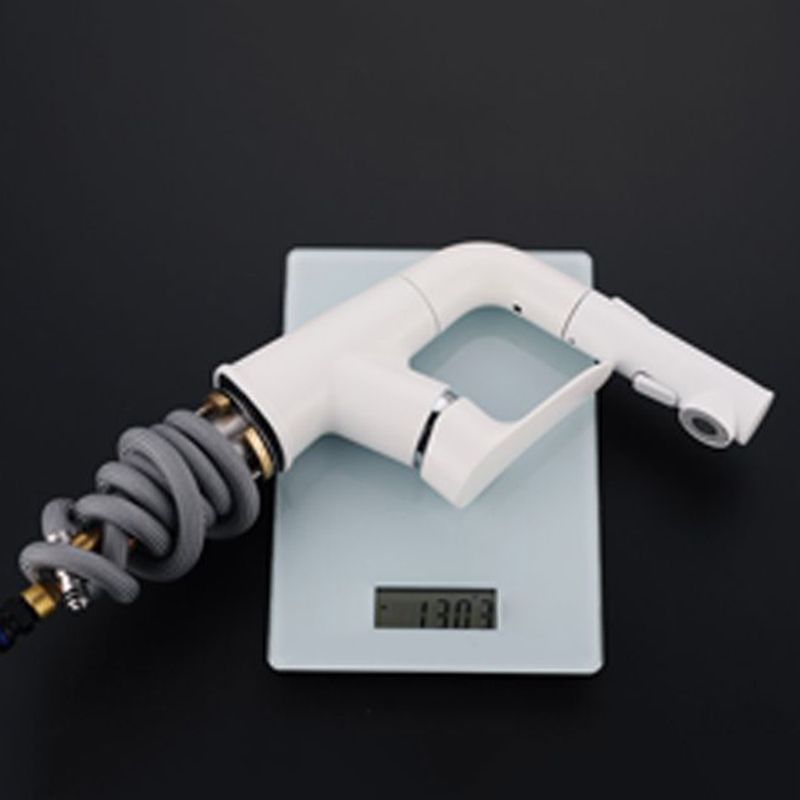 Contemporary Vessel Faucet Copper Single Handle Low Arc Retractable Vessel Faucet
