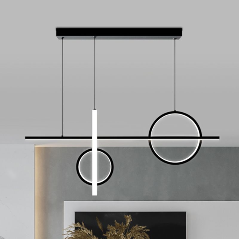 23.5"/31.5" W Acrylic Bike Pendant Lighting Nordic LED Island Lamp Fixture with Rectangle Canopy in Black/Gold