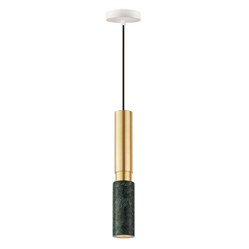 Tubular Stone Pendant Light Fixture Postmodern 1 Bulb Hanging Lamp for Bedroom