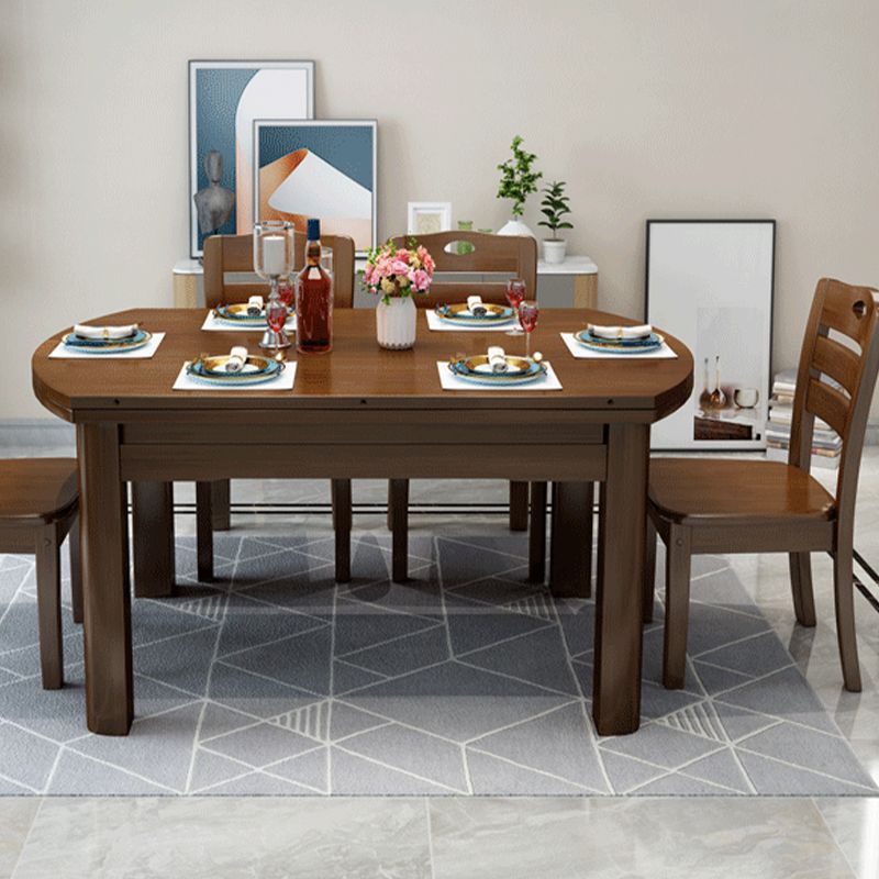 Solid Wood Modern Dining Room Dinner Kitchen Table 4 Legs Dining Table