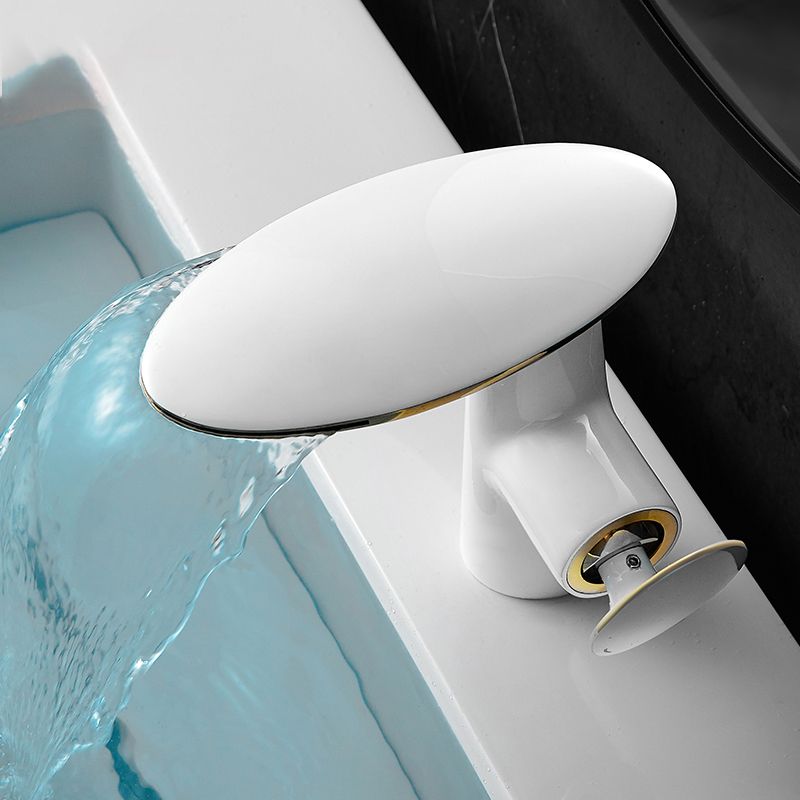 Modern Faucet Waterfall Spout Single Hole Lever Handle Bathroom Faucet