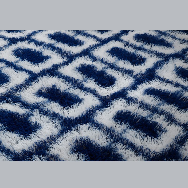 Novelty Trellis Print Carpet Polyester Round Indoor Rug Non-Slip Backing Area Carpet for Living Room