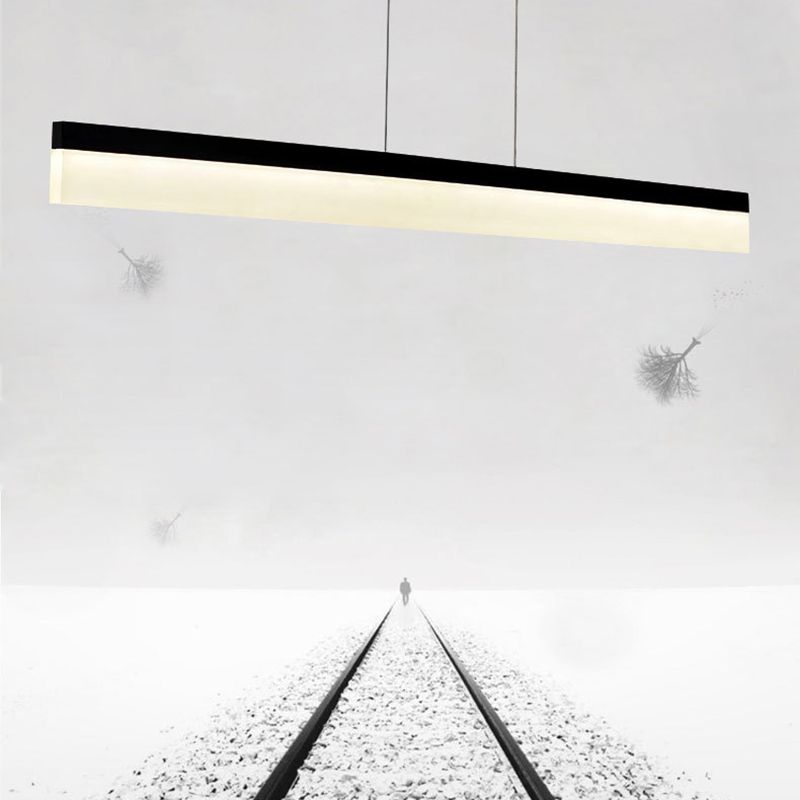 Modern Style Island Light White Acrylic Shade Hanging Lamp for Dining Room