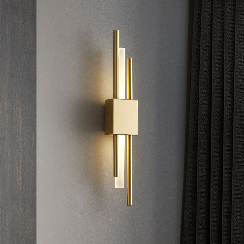 Post-Modern Simple Fashion Style Linear Shade Wall Sconce Metal 1 Light Sconces