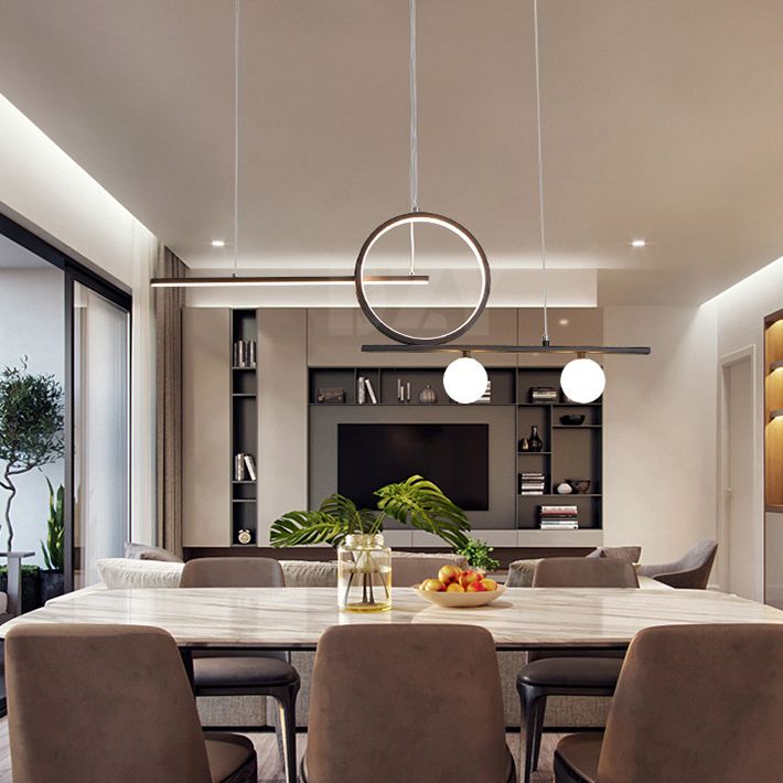 Geometric Island Lights Modern Pendant Chandelier Metal 4 Light Island Lighting