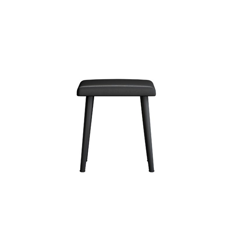 Black Stone Top Vanity Desk Contemporary 2 Drawers Dressing Table with Stool