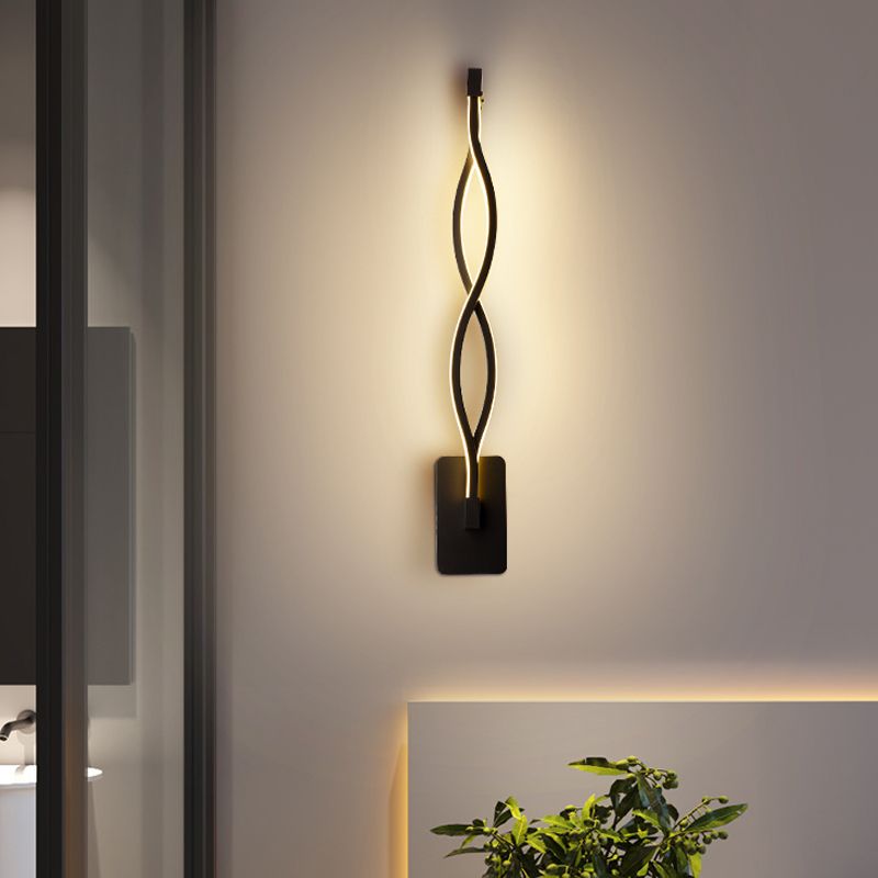 Ideas de iluminación de pared de escalera varada Minimalismo Minimalismo LED Splique Fexture con luz cálida/blanca, negro/blanco