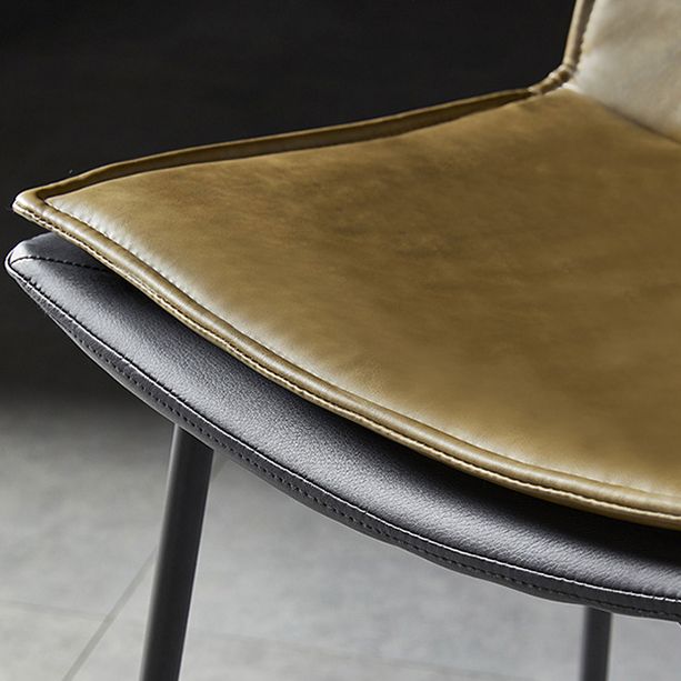 Sillas de comedor de cuero de estilo industrial, sillas laterales sin brazos con respaldo sólido para cocina