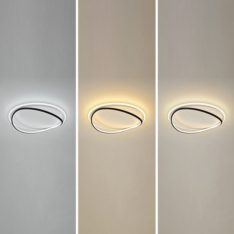 Modern Flush Mount Light Geometry Silicone Shade LED Ceiling Light Fixtures for Bedroom