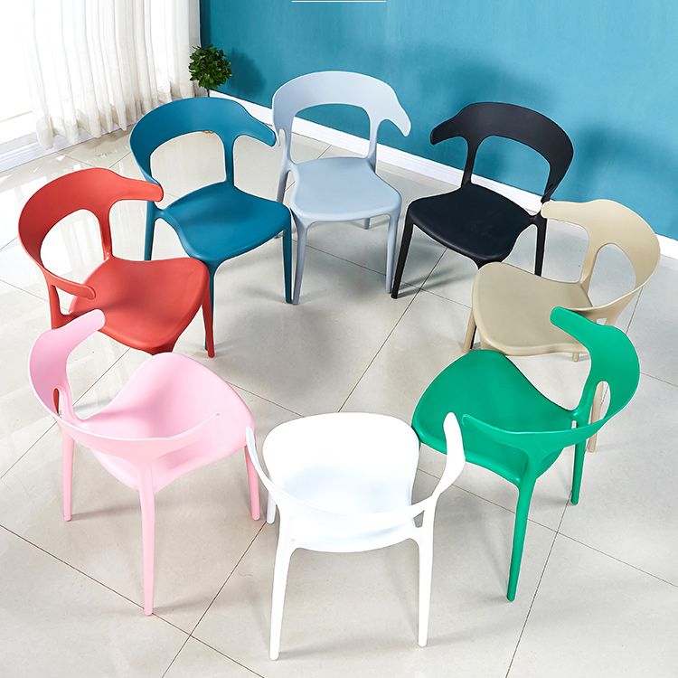 Final mate casero plástico contemporáneo de la parte posterior abierta del sillón que cena la silla