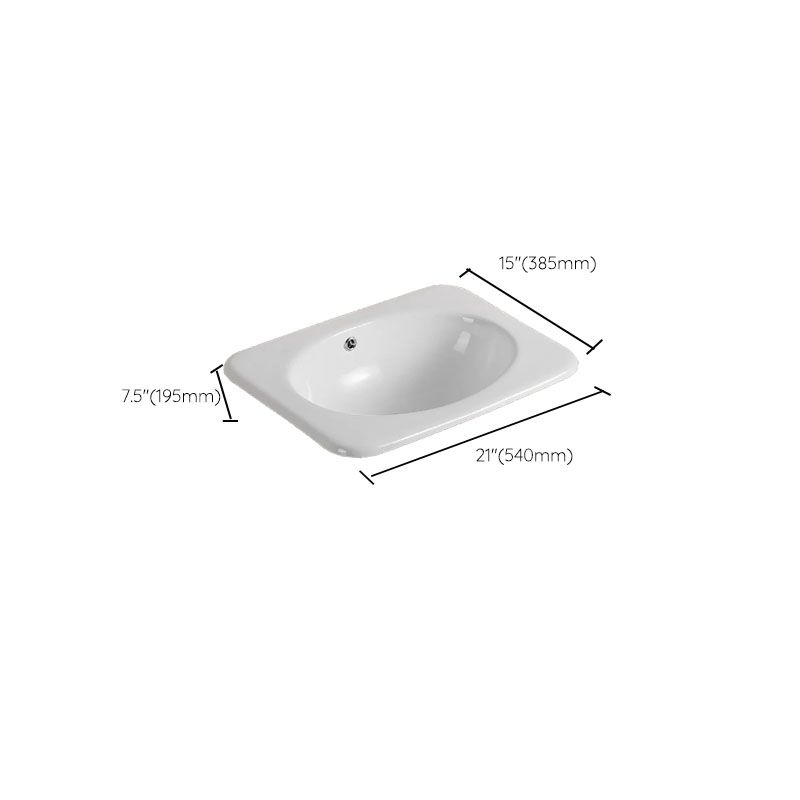Contemporary Bathroom Sink with Pop-Up Drain Porcelain Oval-Shape Undermount Bathroom Sink