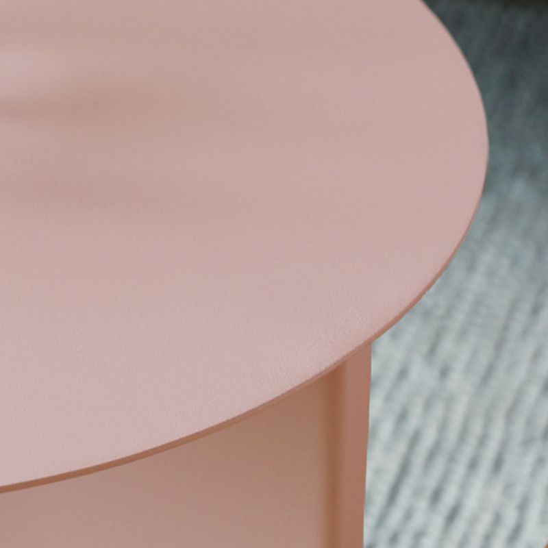 Contemporary Metallic Round Side Table Pedestal Living Room End Table