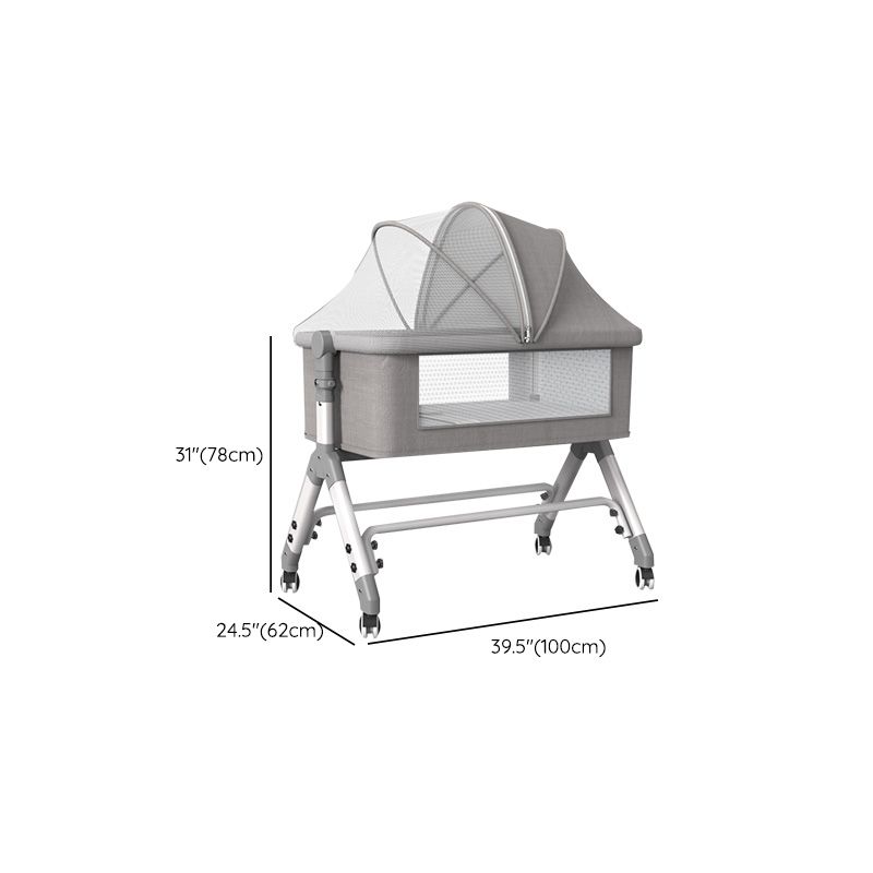 Color Matching Plastic Nursery Crib Rectangle Modern Crib with Casters