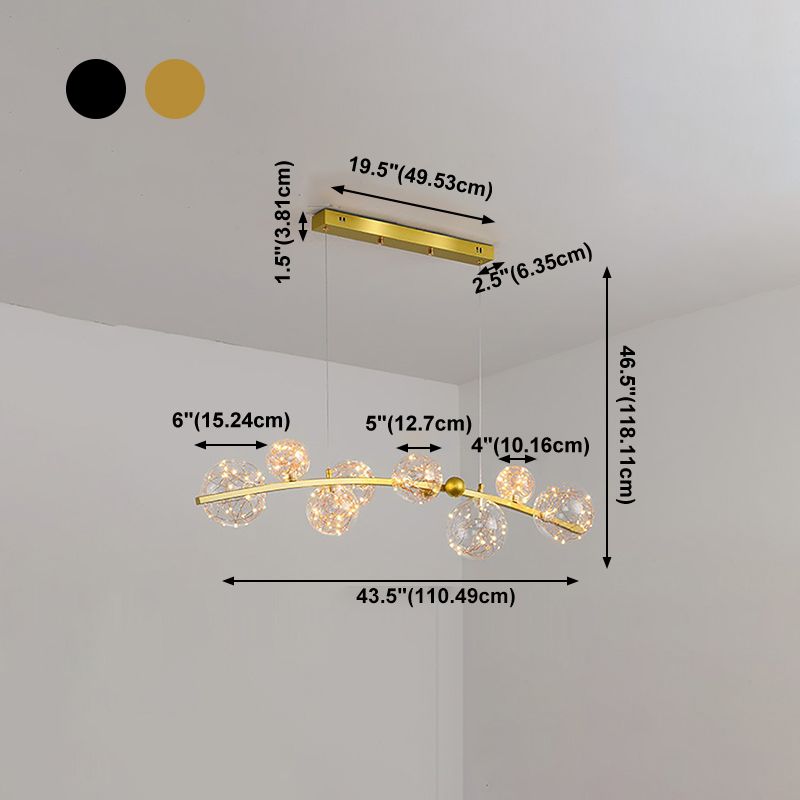 Nórdica Dining Island Light Kitchen Simple Led Glass Shade Colgara de luz colgante