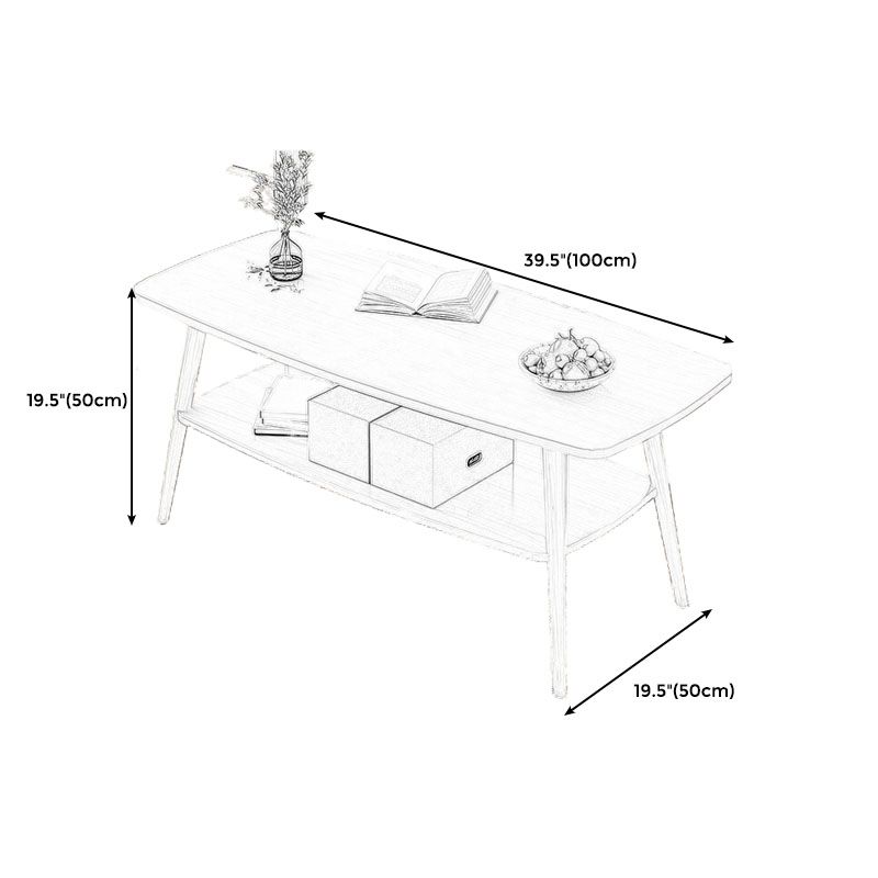 Modern Wooden Rectangular/Geometric Coffee Table with Storage Cocktail Table