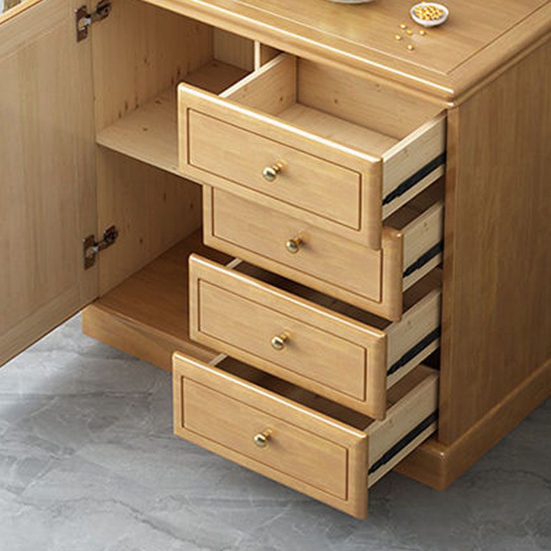 Contemporary Accent Cabinet with 1 Door and Drawers in Rubberwood