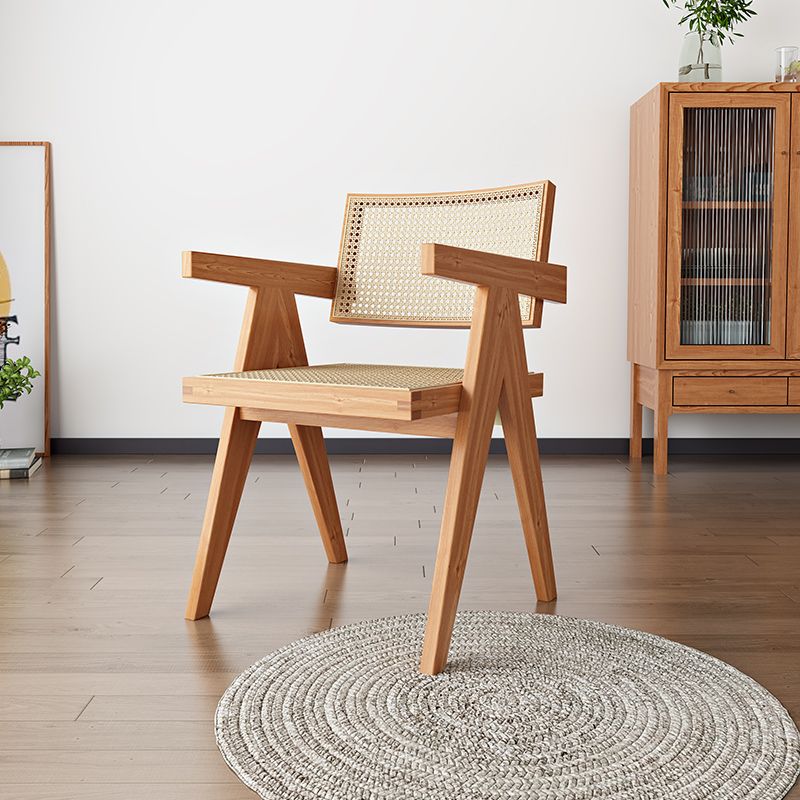 Fauteuil de salle à manger en bois traditionnel, chaises de salle à manger en osier pour usage domestique