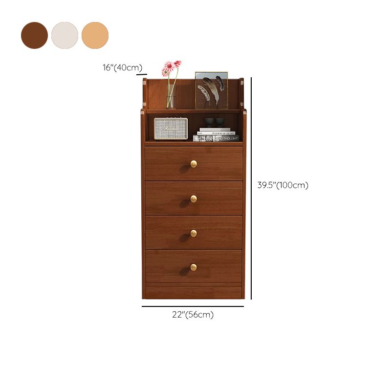 22-In Wide Solid Wood Accent Chest Mid Century 1 - Shelf Cabinet with Drawers