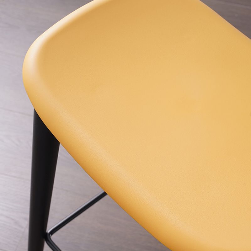 Modern Wood Legs Counter Chair Indoor Footrest Saddle Seat Counter Bar Stool