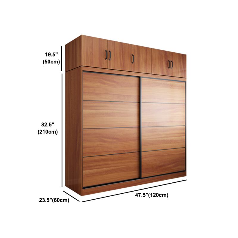 Brown Engineered Wood Wardrobe Armoire Contemporary Wardrobe Closet