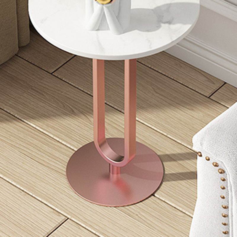Minimalist Round Corner Table Pedestal Sofa Side Table for Living Room