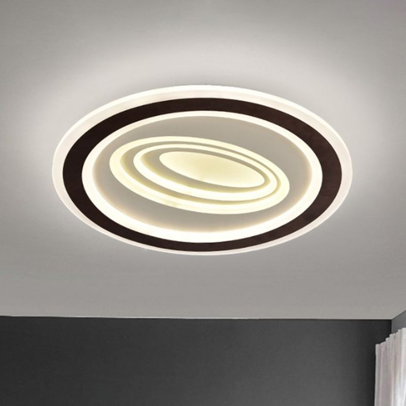 Rippled Flush Mount Ceiling Light Modern Stylish Acrylic LED Black and White Flush Light Fixture, Third Gear
