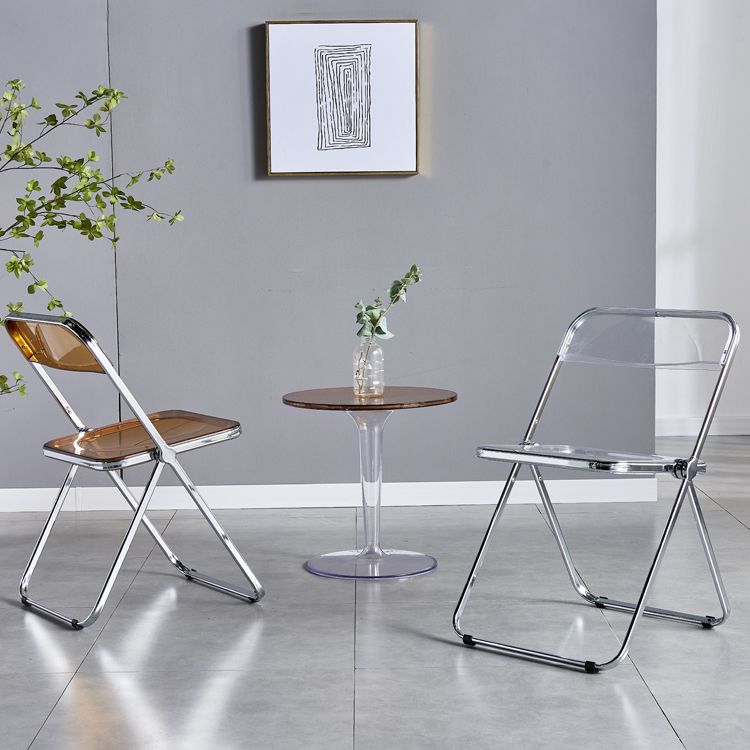 Chaise latérale pliante sans bras de style contemporain, chaise d'appoint simple à dossier ouvert