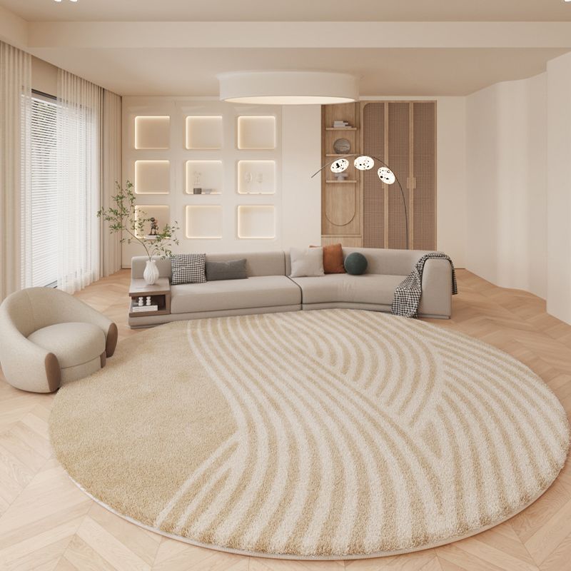 Nordic Beige Modern Rug Polyester Graphic Rug Stain Resistant Rug for Home Decor