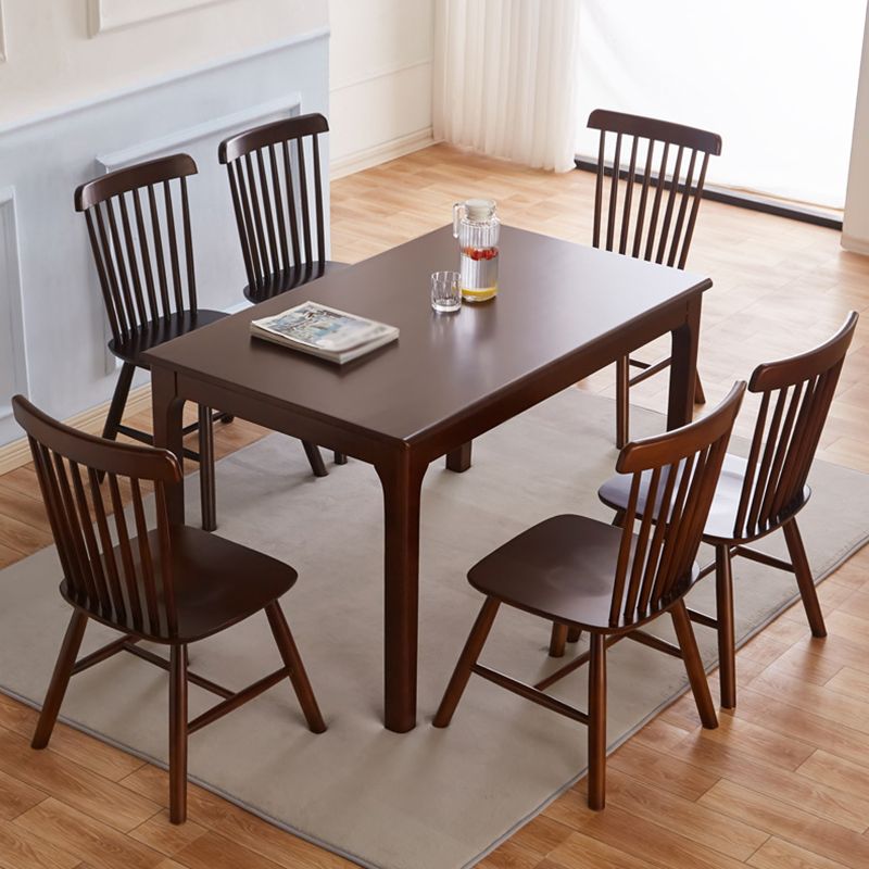 Modern Style Solid Wood Dining Table with Rectangle Shape Standard Height Table for Home Use