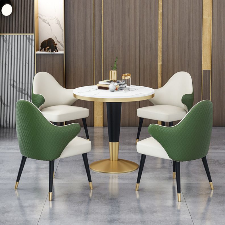 Modern Round Dining Table Set 1/4/5 Pieces Dining Set with Padded Chairs