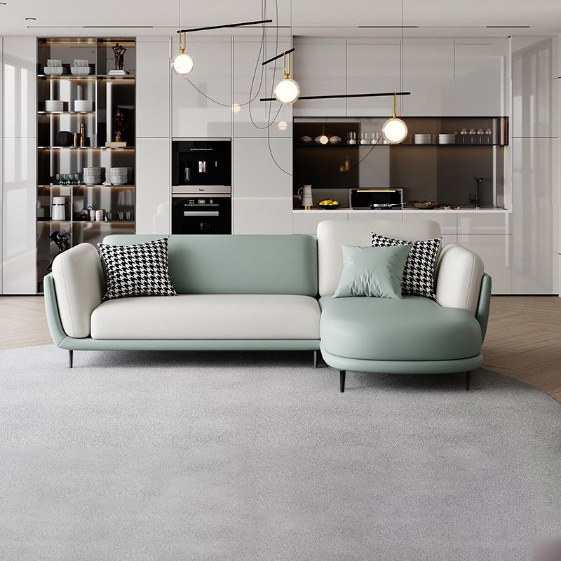 37.8 " H Faux Leather Flared Arm Sofa & Chaise for Living Room