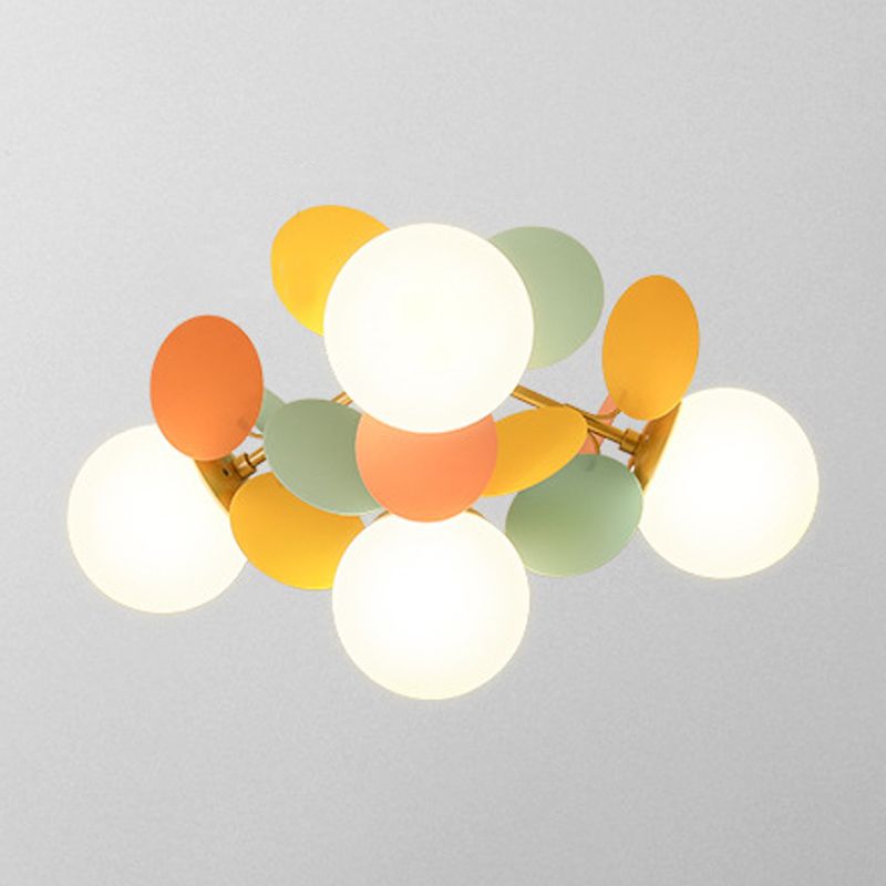 Glass Flush Mount Sputnik Light Contemporary Semi Flush for Living Room
