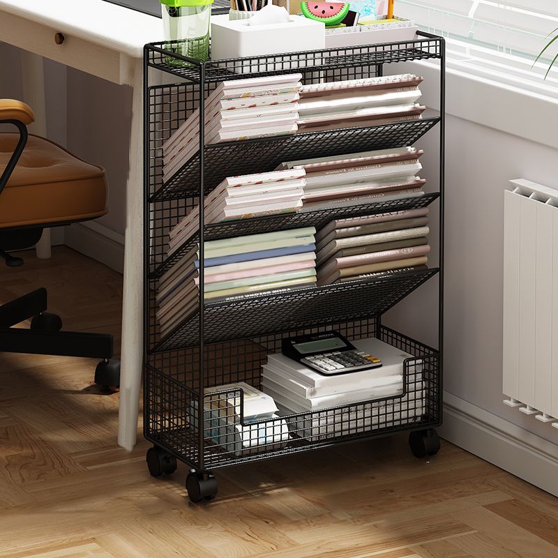 Scandinavian Children's Book Display Freestanding Steel Shelf Bookcase