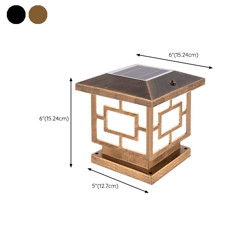 Modern Pillar Lighting Fixture Minimalist LED Solar Lamp for Backyard