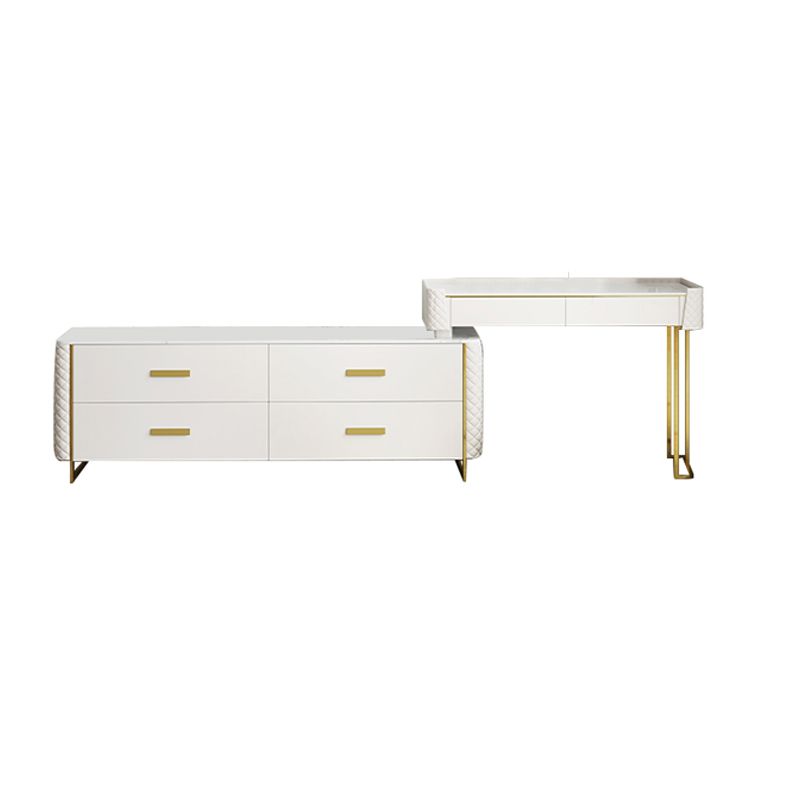 White Make-up Vanity 17.71" Wide Makeup Vanity Desk Table with 6 Drawers