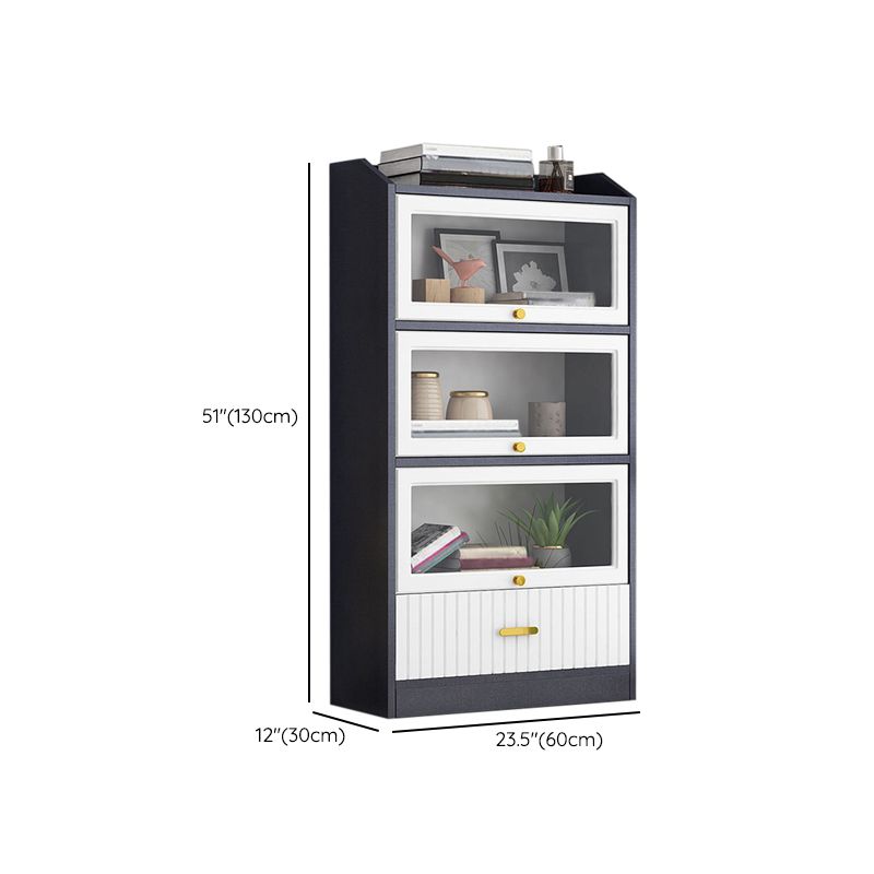 Contemporary Wood Bookshelf Standard Book Shelf for Home Office 11.8" Wide