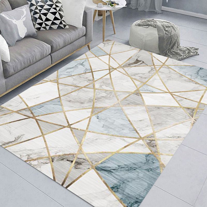 Modern Graphic Pattern Rug Polyester Carpet Pet Friendly Indoor Carpet for Home Decoration