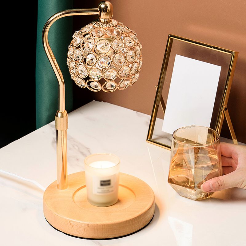 Nordic Glass Table Lamp Aromatherapy Melting Wax Desk Lamp without Candles for Bedroom