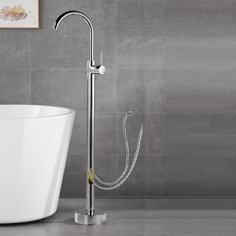 Contemporary Brass Freestanding Bathtub Faucet with 1-Handle Bathtub Faucet