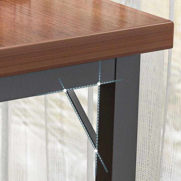 Industrial Wooden Bistro Bar Table Rectangle Metal Base Bar Table