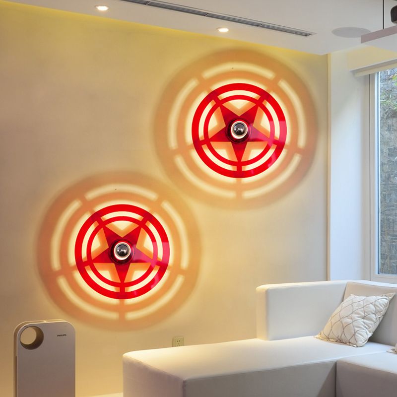 Lampada a parete contemporanea per la luce contemporanea con lampada a testa singola a testa di metallo per ragazzi