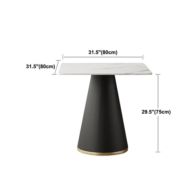 Modern Style Dining Table Sintered Stone Table with Metal Base for Dining Room