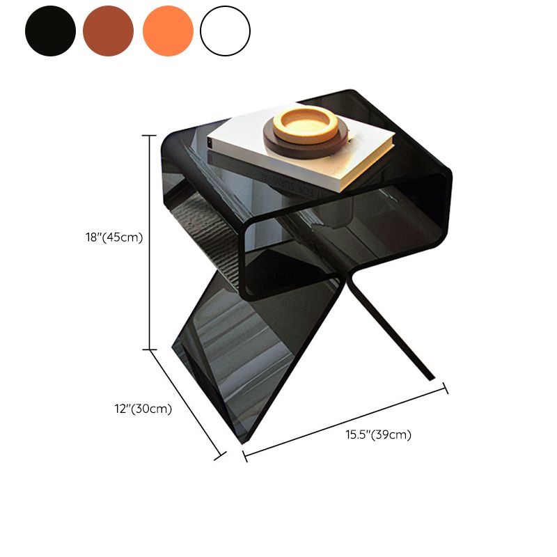 Modernistic Geometric Accent Side Table Acrylic Sofa Side Accent Table