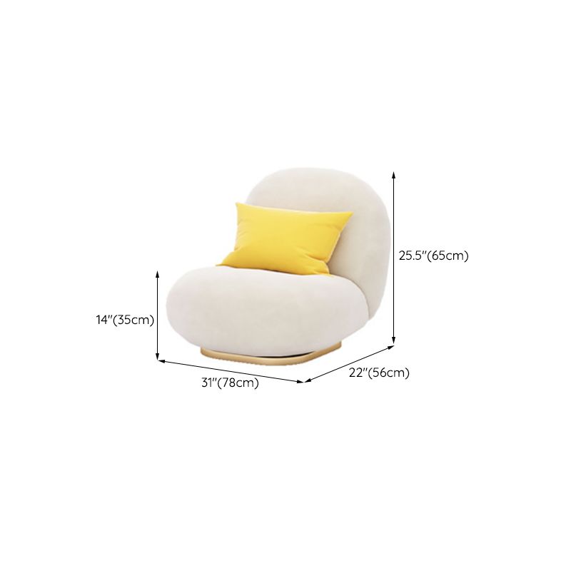 Sloped Arm Curved Sofa Nordic Wool Simple Sofa in White of 27.6" H