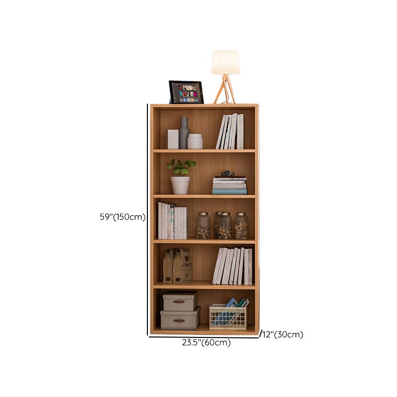 Closed Back Standard Bookcase Modern Engineered Wood Bookshelf