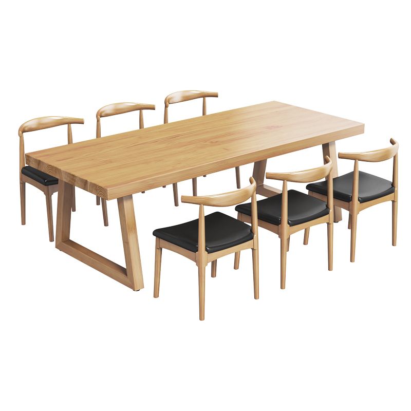 Modern Dining Set 1/2/3/4/5/7 Pcs Solid Wood Dining Table and Chairs
