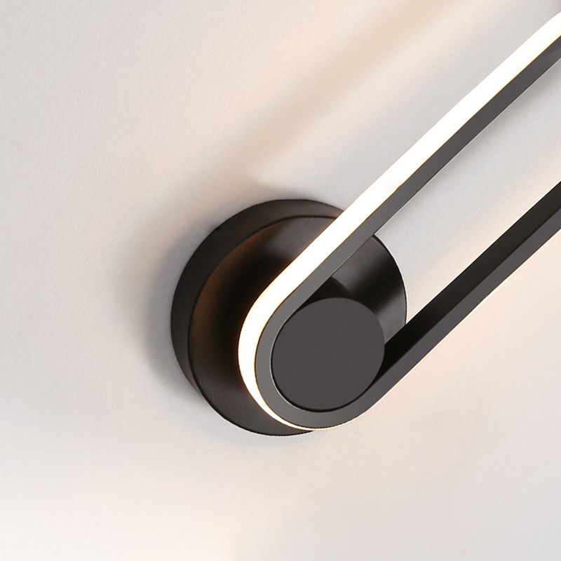 Modern Creative LED Rotatable Wall Lamp Wrought Iron Oblong Wall Sconce with Silicone Shade