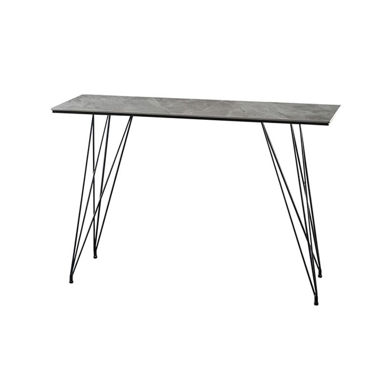 Modern Bar Table Set 1/2/3 Pieces Rectangle Stone Counter Table with High Stools